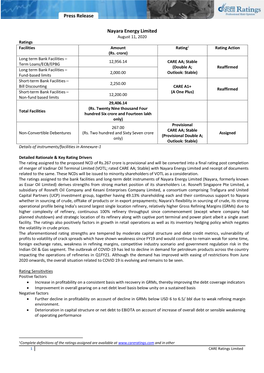 Press Release Nayara Energy Limited