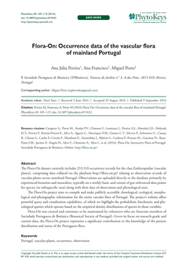 Occurrence Data of the Vascular Flora of Mainland Portugal