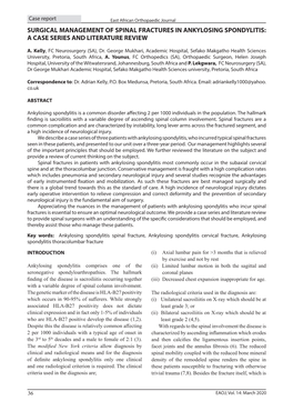 Surgical Management of Spinal Fractures in Ankylosing Spondylitis: a Case Series and Literature Review