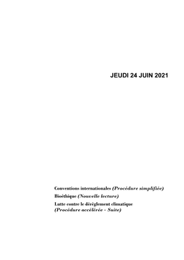 Jeudi 24 Juin 2021