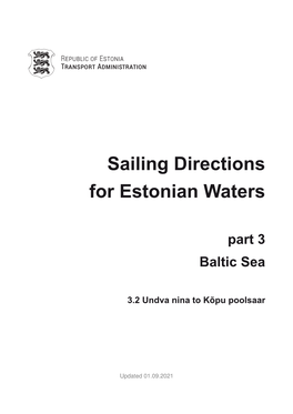 Sailing Directions for Estonian Waters Part 3 Baltic Sea