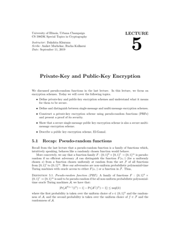 Private-Key and Public-Key Encryption