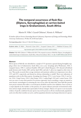 ﻿The Temporal Occurrence of Flesh Flies (Diptera