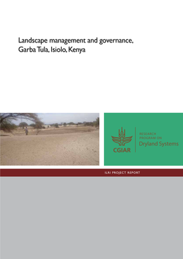 Landscape Management and Governance, Garba Tula, Isiolo, Kenya