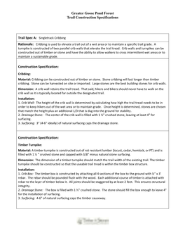 Greater Goose Pond Forest Trail Construction Specifications