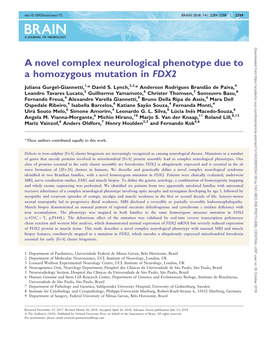 A Novel Complex Neurological Phenotype Due to a Homozygous Mutation in FDX2