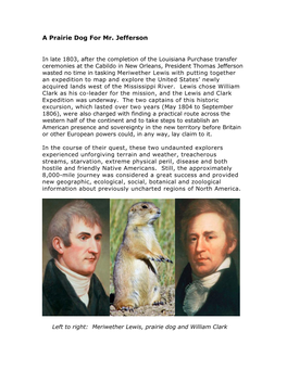 A Prairie Dog for Mr. Jefferson