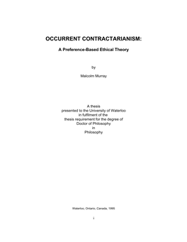 Occurrent Contractarianism