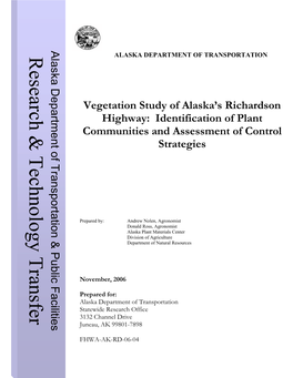 Vegetation Study of Alaska's Richardson Highway: Identification