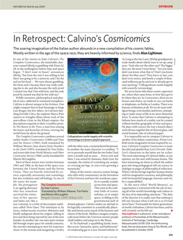 In Retrospect: Calvino's Cosmicomics