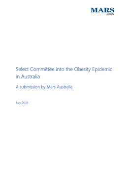 Select Committee Into the Obesity Epidemic in Australia