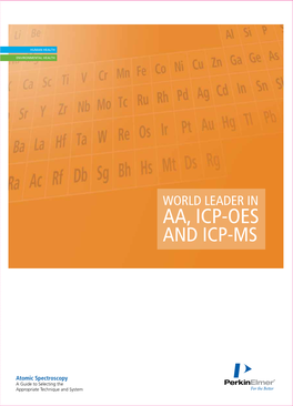 Atomic Spectroscopy 008044D 01 a Guide to Selecting The