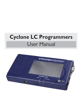 Cyclone LC Programmers User Manual Purchase Agreement