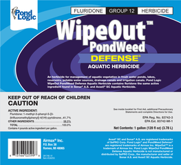 Wipeout™ Pondweed DEFENSE® AQUATIC HERBICIDE
