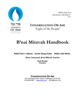 B'nai Mitzvah Handbook