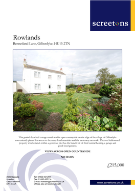 Rowlands Bennetland Lane, Gilberdyke, HU15 2TN