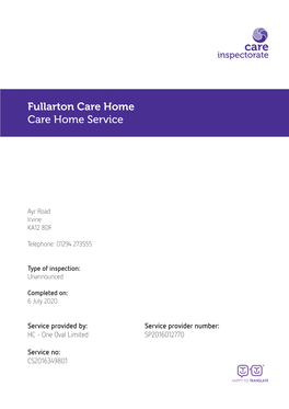 Fullarton Care Home Care Home Service