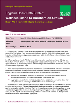 Wallasea Island to Burnham-On-Crouch Report WIB 3: Hawk Hill Bridge to Clementsgreen Creek