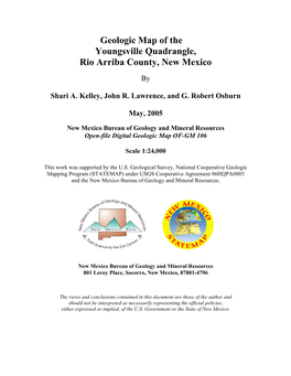 Geologic Map of the Youngsville Quadrangle, Rio Arriba County, New Mexico