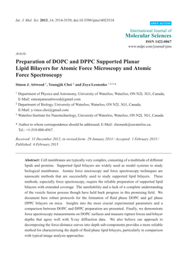 Preparation of DOPC and DPPC Supported Planar Lipid Bilayers for Atomic Force Microscopy and Atomic Force Spectroscopy