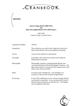James Scripps Booth (1888-1954) and John Mclaughlin Booth (1913-1989) Papers