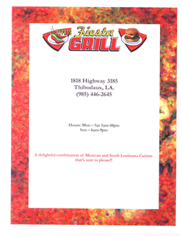 Bypass Fiesta Grill Menu.Pdf