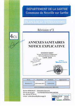 Ommune De Neuville Sur Sarthe ANNEXES SANITAIRES NOTICE