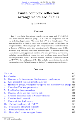 Finite Complex Reflection Arrangements Are K(Π,1)