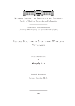 Secure Routing in Multi-Hop Wireless Networks