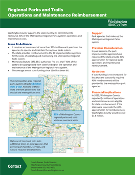 Regional Parks and Trails Operations and Maintenance Reimbursement