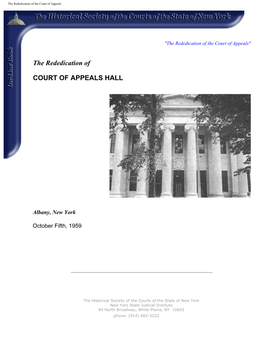 The Rededication of Court of Appeals Hall
