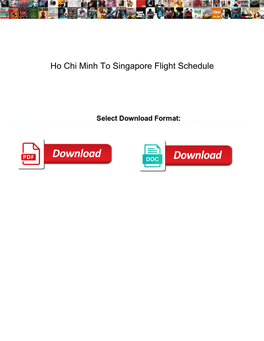 Ho Chi Minh to Singapore Flight Schedule