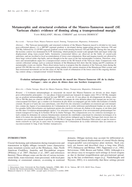 Metamorphic and Structural Evolution of the Maures-Tanneron Massif (SE