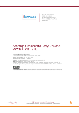 Azerbaijan Democratic Party: Ups and Downs (1945-1946)