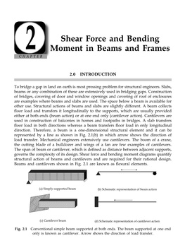 Shear Force and Bending Moment in Beams and Frames CHAPTER2