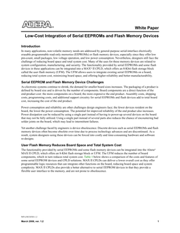 Low-Cost Integration of Serial Eeproms and Flash Memory Devices