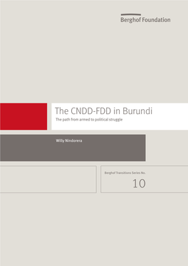 The CNDD-FDD in Burundi. the Path from Armed to Political Struggle