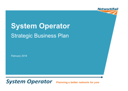 System Operator Strategic Business Plan
