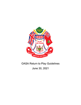 OASA Return to Play Guidelines June 30, 2021