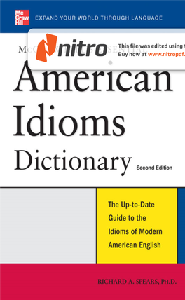 How the Dictionary Works V Idioms Dictionary 1 Hidden Key Word Index 247