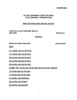 In the Supreme Court of India Civil Original Jurisdiction