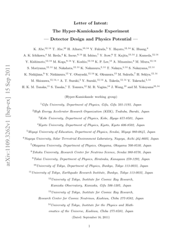 Arxiv:1109.3262V1 [Hep-Ex] 15 Sep 2011 University of Tokyo, Department of Physics, Bunkyo, Tokyo 113-0033, Japan