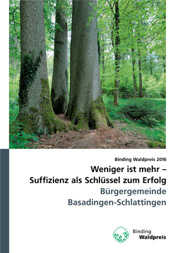 Suffizienz Als Schlüssel Zum Erfolg Bürgergemeinde Basadingen-Schlattingen