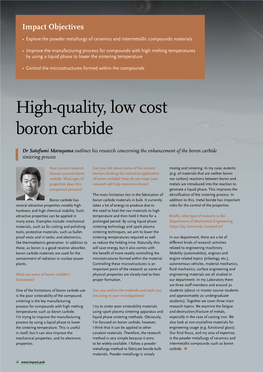 Development of Thermoelectric Boron Compounds by Powder