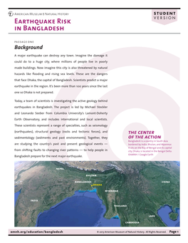 Earthquake Risk in Bangladesh