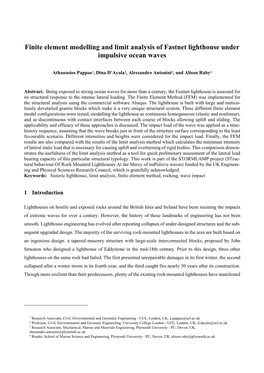 Finite Element Modelling and Limit Analysis of Fastnet Lighthouse Under Impulsive Ocean Waves