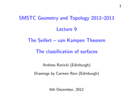 The Seifert-Van Kampen Theorem, and the Classification of Surfaces