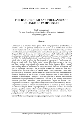 The Background and the Language Change of Campursari