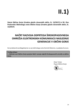 Načrt Razvoja Odprtega Širokopasovnega Omrežja Elektronskih Komunikacij Naslednje Generacije V Občini Gorje