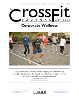 Corporate Wellness Jeremy Thiel